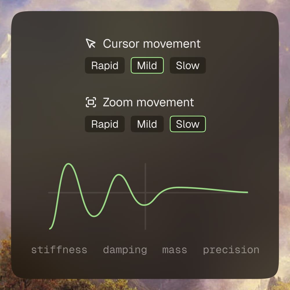Smoothen the cursor & zoom movements.